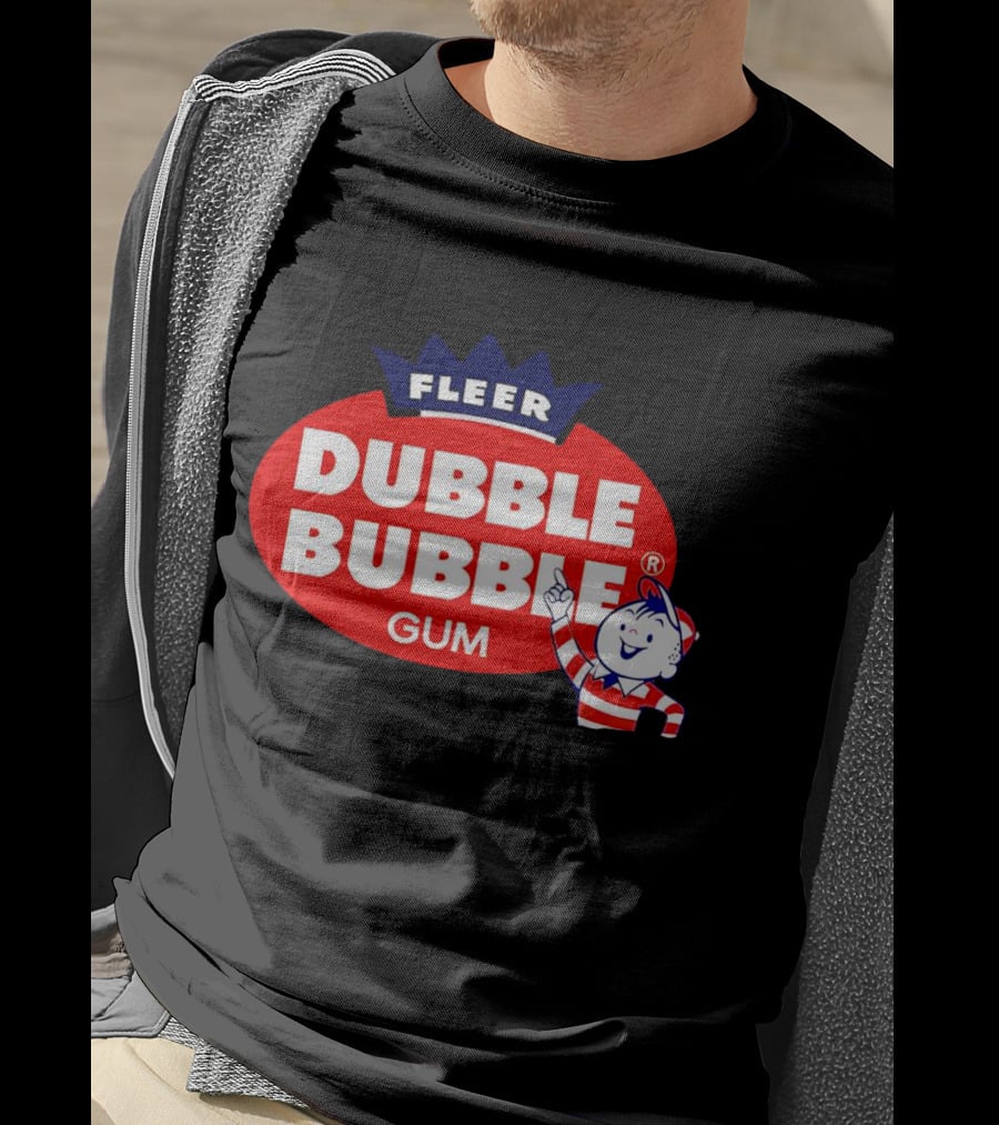 Fleer Dubble Bubble Gum Classic Logo With Character In Striped T-Shirt