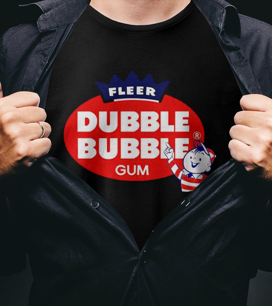 Fleer Dubble Bubble Gum Classic Logo With Character In Striped T-Shirt