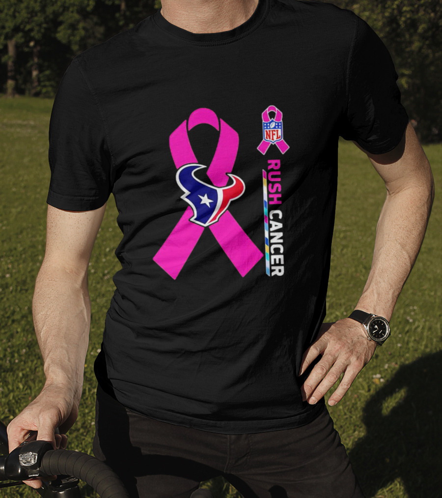 Houston Texans NFL Rush Crush Cancer Pink T-Shirt