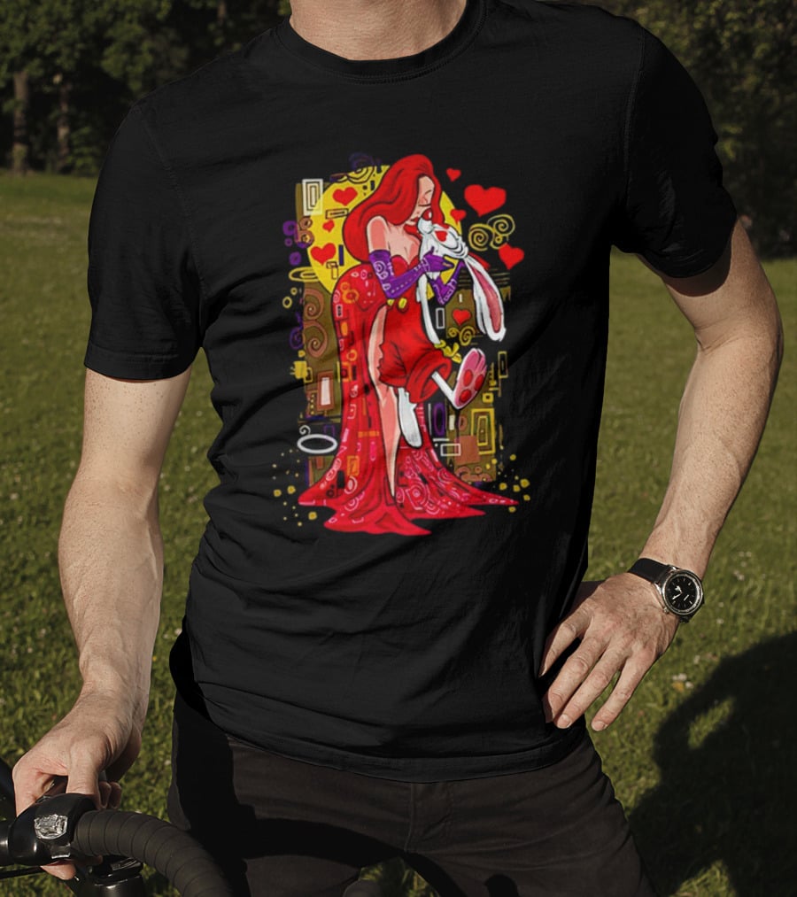 Jessica Rabbit Roger Rabbit Gustav Klimt The Kiss Cartoon Hearts T-Shirt