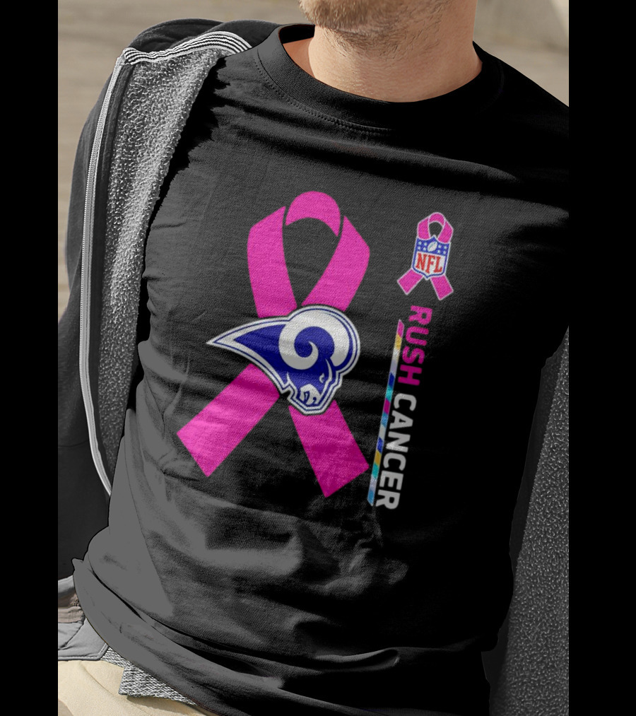 Los Angeles Rams Rush Cancer NFL Pink T-Shirt