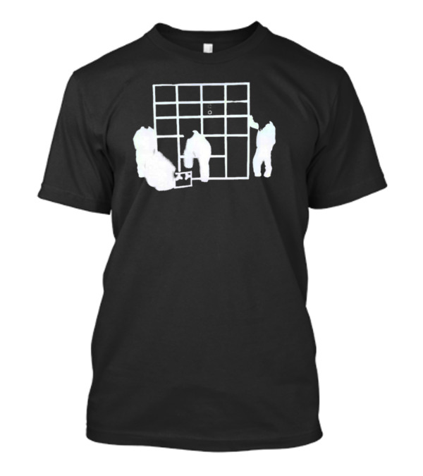 Locket Superluminal Blur Worker Silhouette With Grid T-Shirt