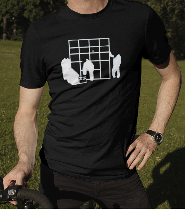 Locket Superluminal Blur Worker Silhouette With Grid T-Shirt