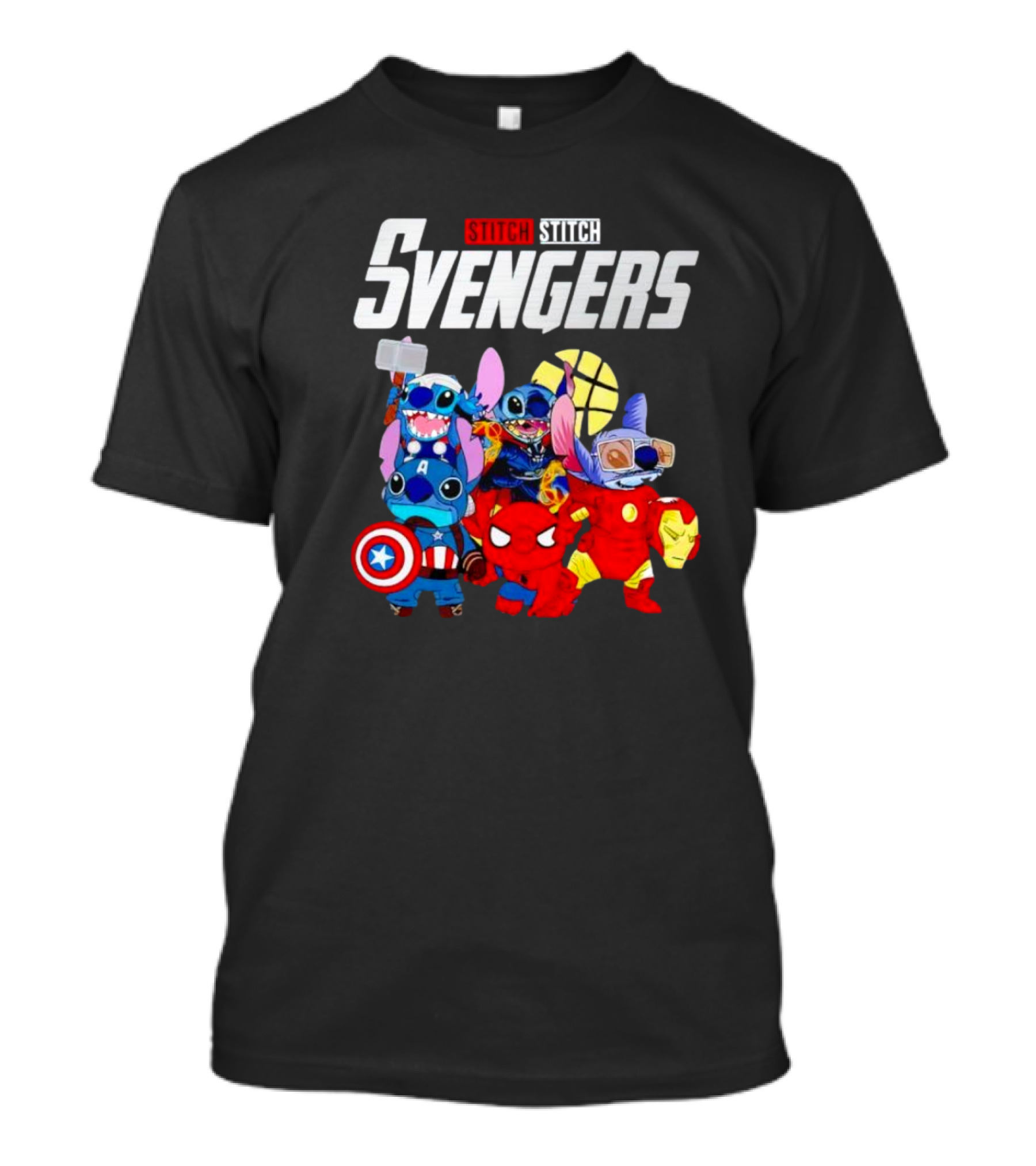 Stitch Stitch Svengers Avengers Crossover Characters T-Shirt