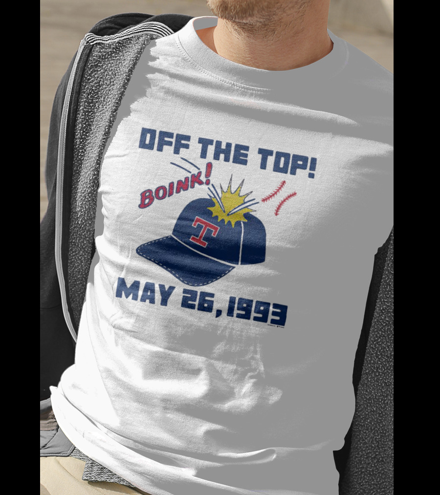Texas Rangers Off The Top Boink May 26 1993 Baseball Cap Explosion T-Shirt