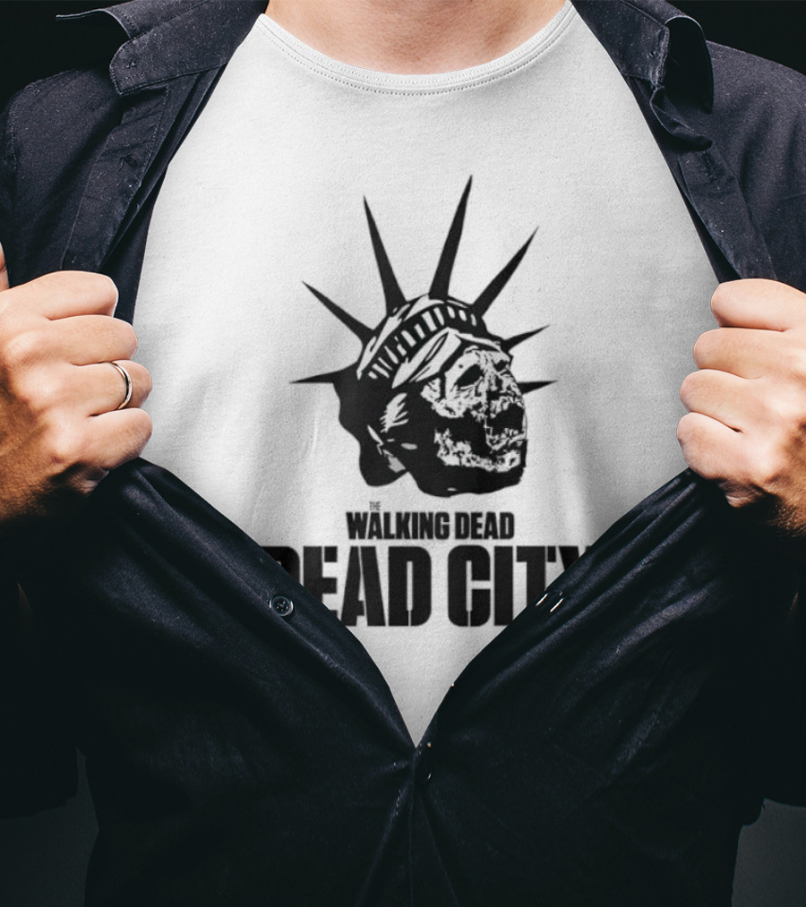 Walking Dead Dead City Zombie Statue Of Liberty T-Shirt