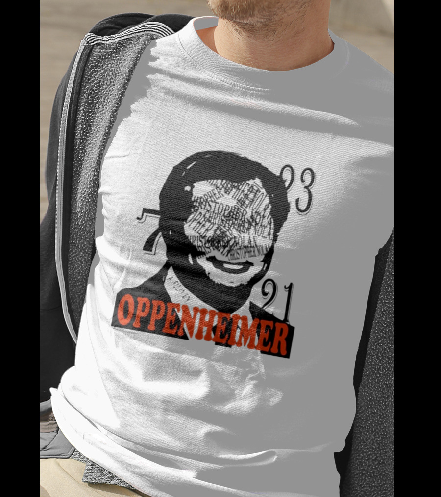 Christopher Nolan Oppenheimer Film Artwork With Numbers 7321 T-Shirt