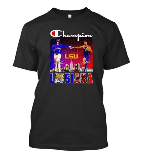 Champion LSU Tigers Louisiana Men's Baseball And Women's Basketball T-Shirt