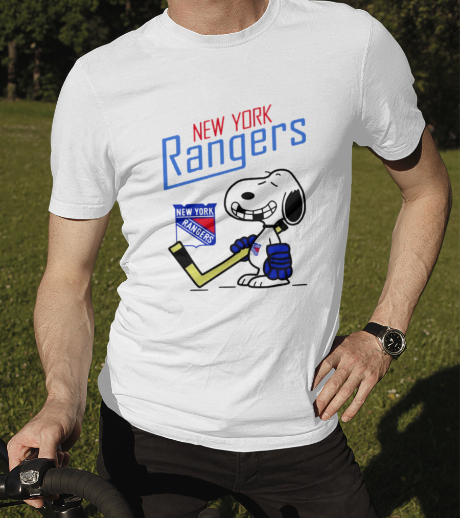 Snoopy New York Rangers Hockey Fan Iconic Collaboration T-Shirt