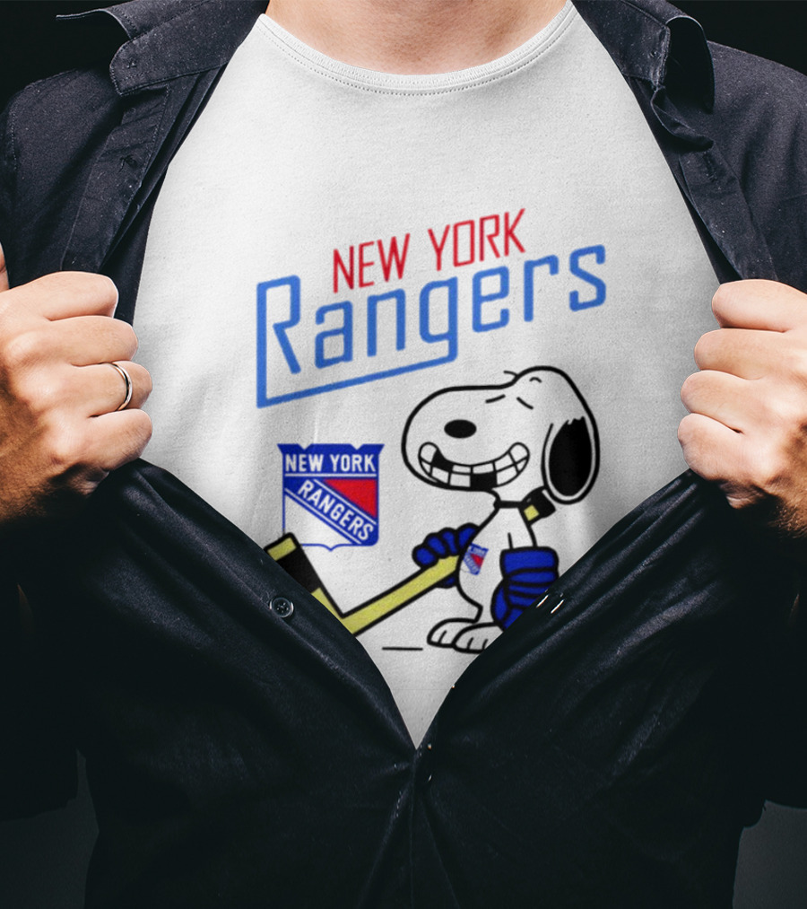 Snoopy New York Rangers Hockey Fan Iconic Collaboration T-Shirt