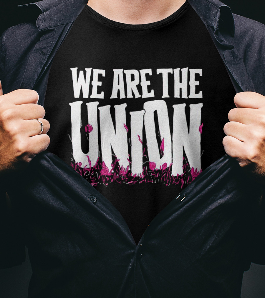 WE ARE THE UNION Music Band Text With Pink Flower T-Shirt