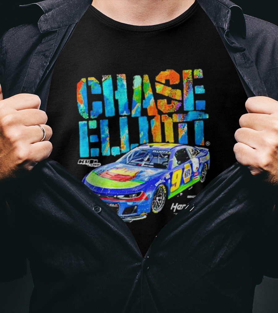 Chase Elliott #9 Hendrick Motorsports Colorful Design NASCAR Racer T-Shirt