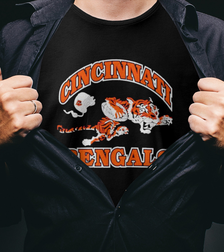 Cincinnati Bengals Vintage Logo 1968 1969 Tiger Football T-Shirt