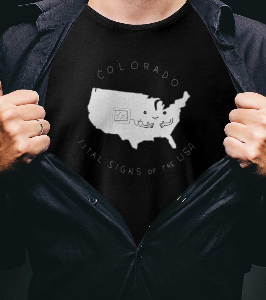 Colorado Vital Signs Of The USA Fun Map T-Shirt