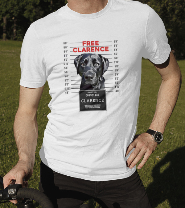 Jimmy And Clarence Free Clarence Mugshot Dog Lineup T-Shirt