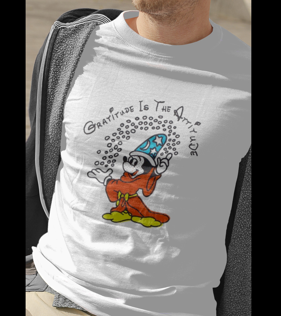 Mickey Mouse Gratitude Is The Attitude Sorcerer's Apprentice T-Shirt