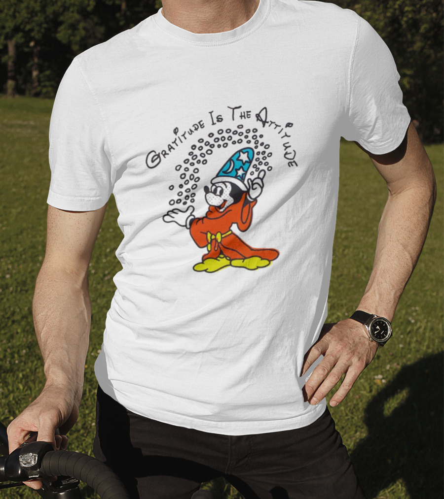 Mickey Mouse Gratitude Is The Attitude Sorcerer's Apprentice T-Shirt