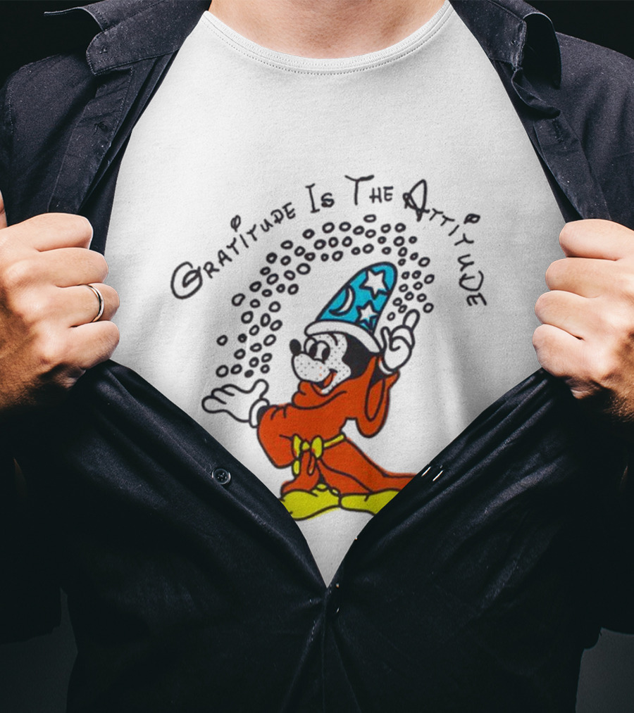 Mickey Mouse Gratitude Is The Attitude Sorcerer's Apprentice T-Shirt