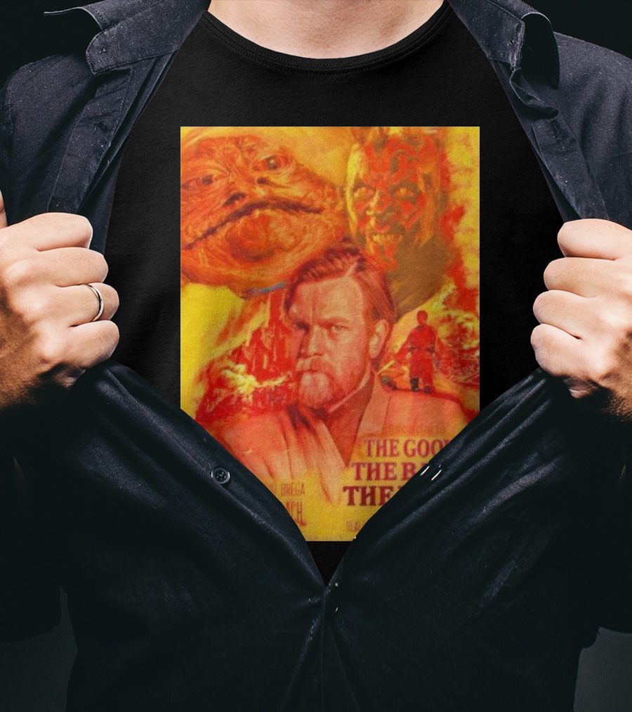 Obi Wan Kenobi Darth Maul Jabba The Good The Bad The Ugly Movie T-Shirt