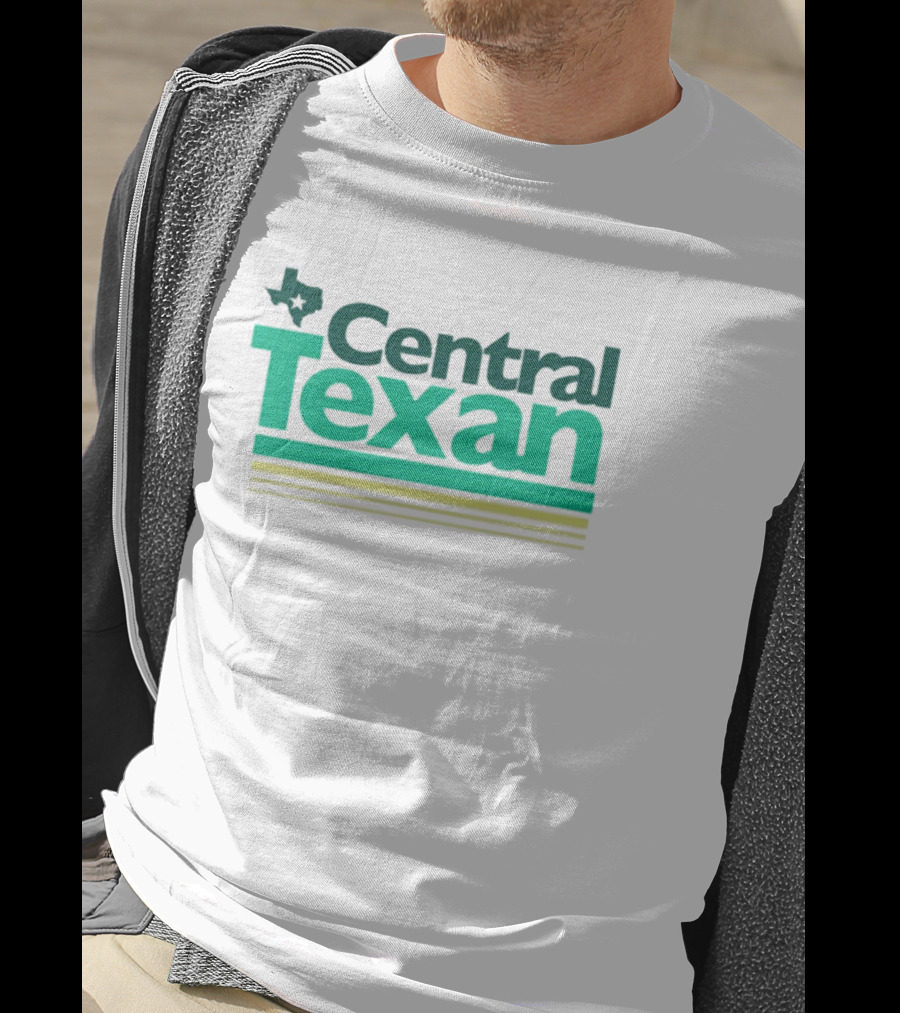 Central Texan Texashumor Texas Map Icon Bold Green Text T-Shirt