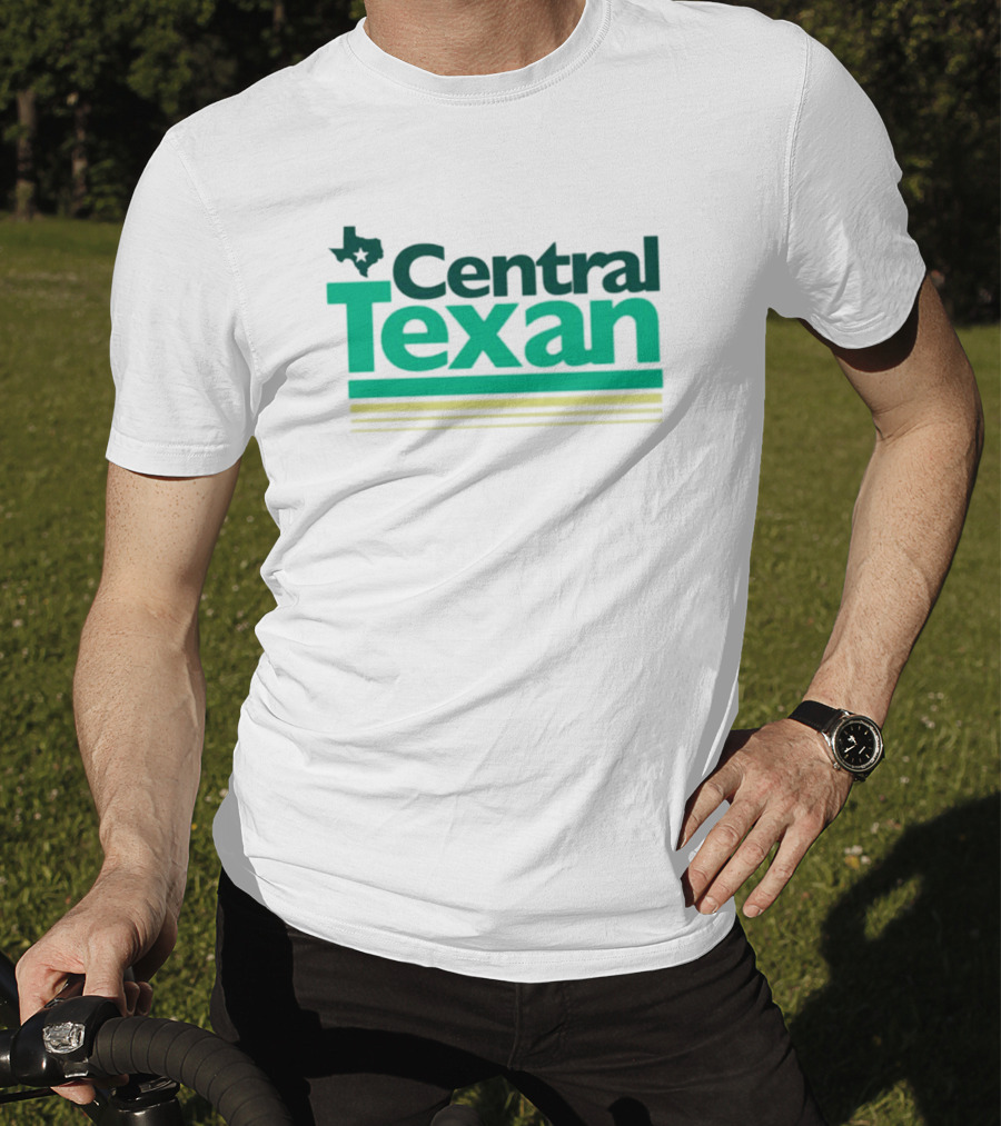 Central Texan Texashumor Texas Map Icon Bold Green Text T-Shirt