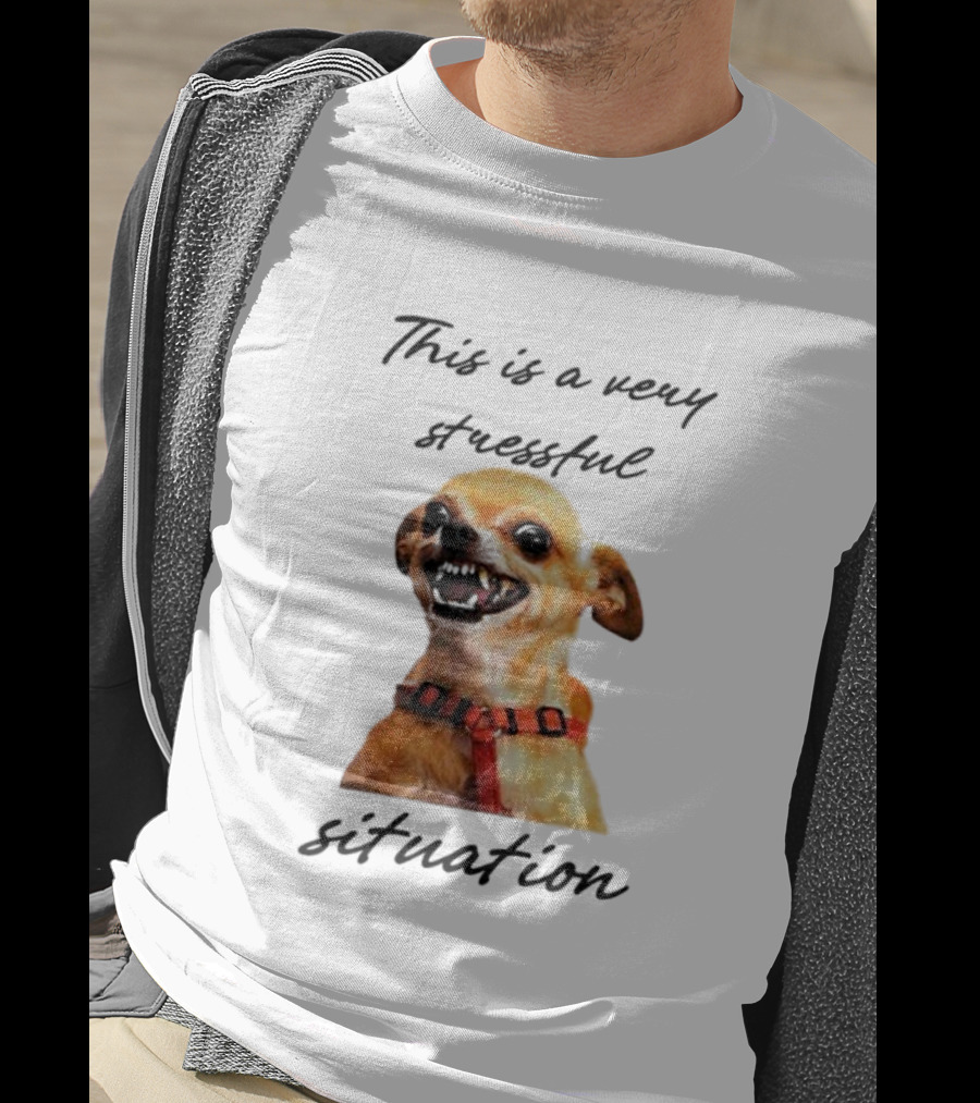 This Is A Very Stressful Situation With Grinning Dog Image T-Shirt