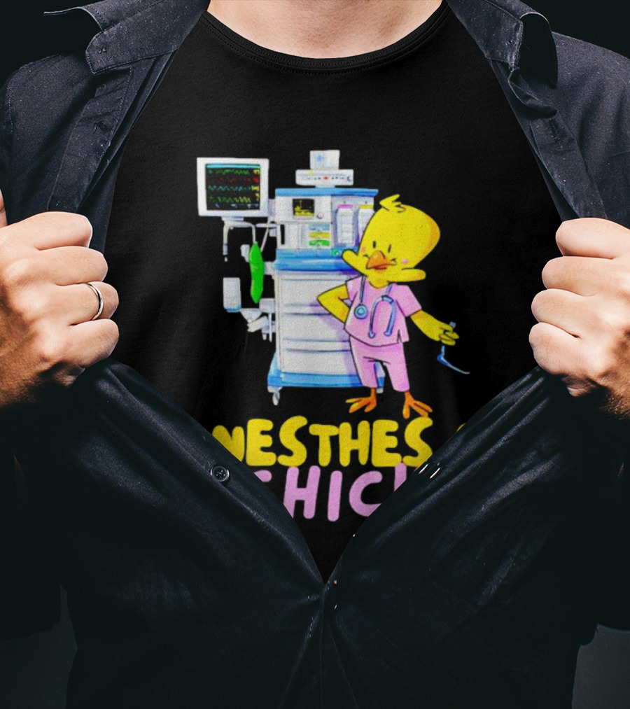 Anesthesia Chick With Medical Equipment And Yellow Bird T-Shirt