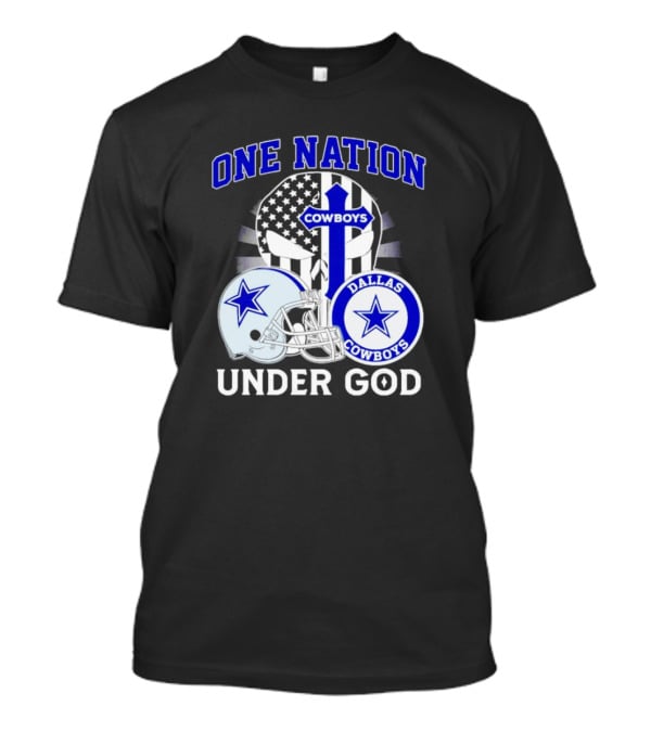 Dallas Cowboys One Nation Under God American Flag Football Helmet Star T-Shirt