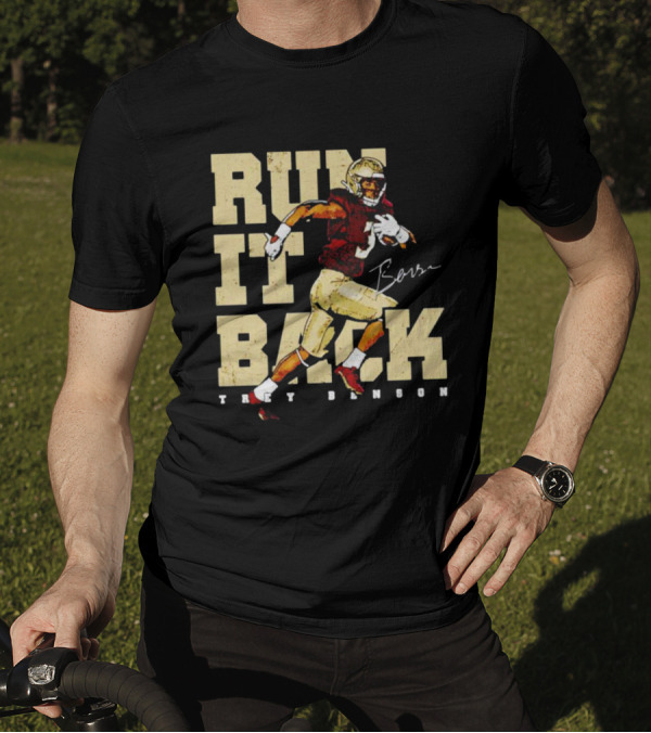 Run It Back Trey Benson Signature Football Player Action T-Shirt