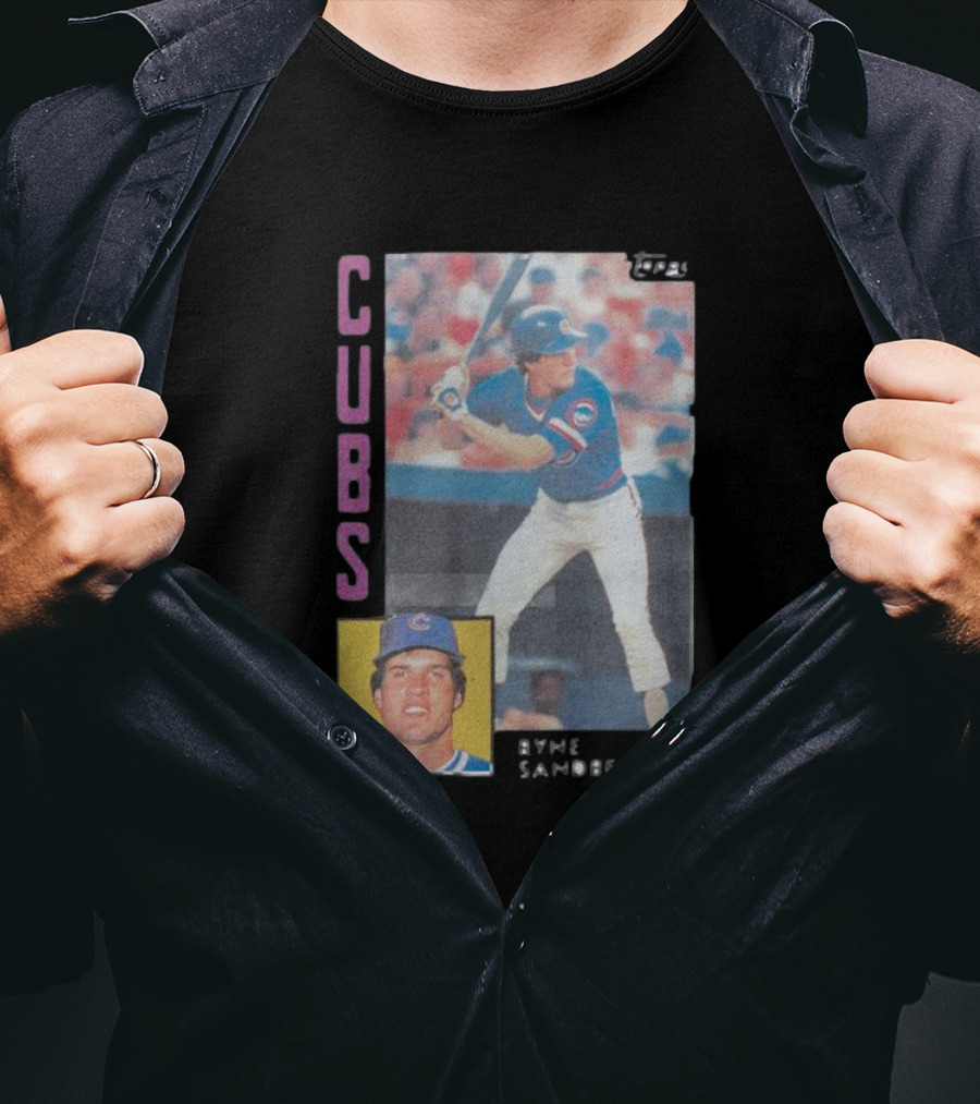 1984 Topps Ryne Sandberg Chicago Cubs Baseball Card T-Shirt