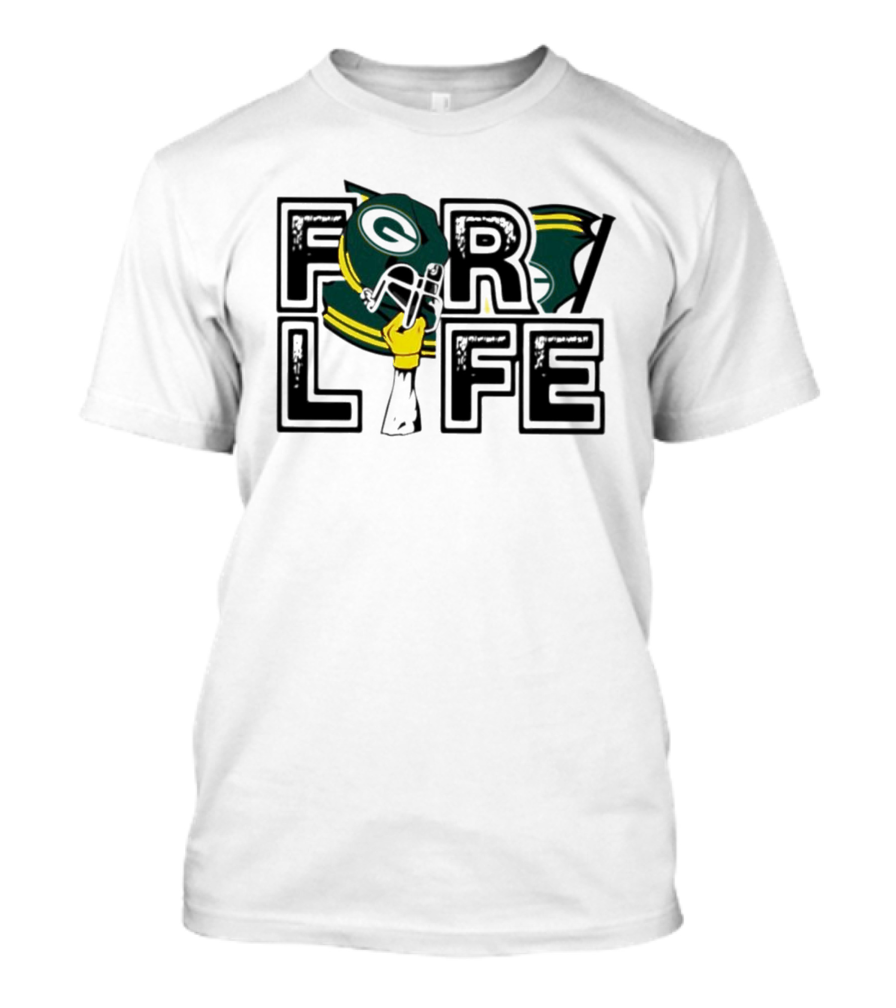 Green Bay Packers Helmet For Life T-Shirt