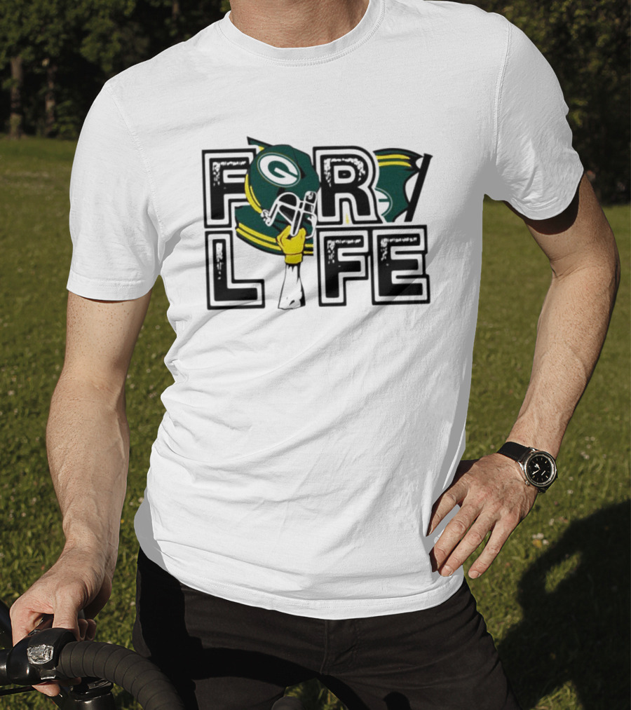 Green Bay Packers Helmet For Life T-Shirt