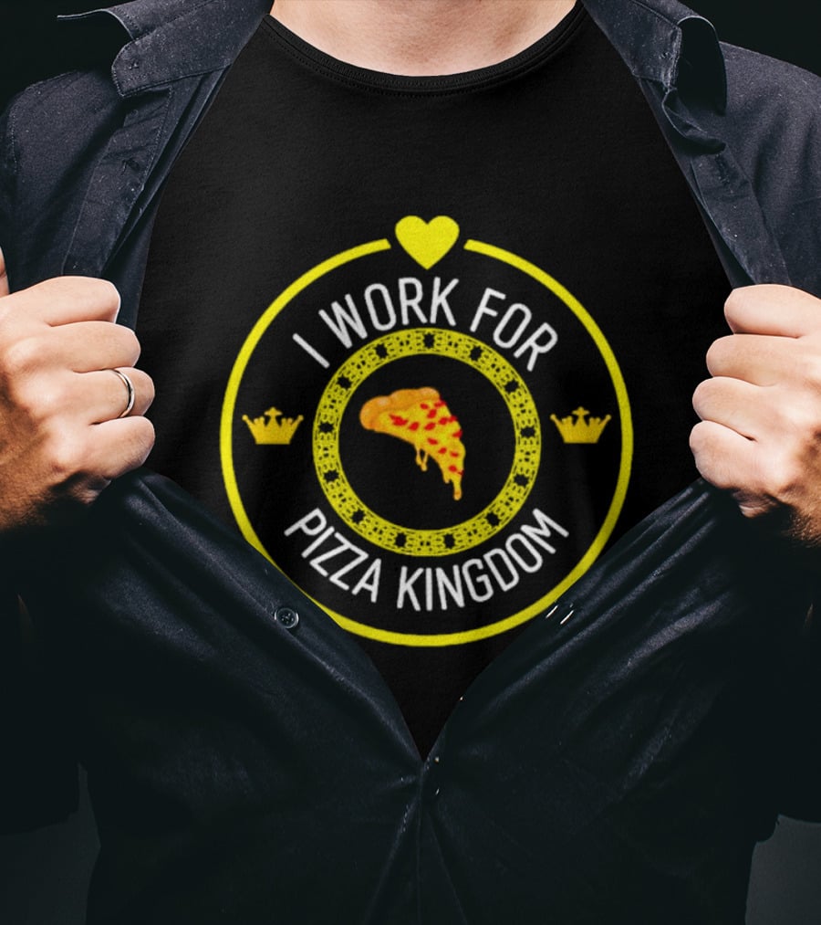 I Work For Pizza Kingdom Heart Crown Slice T-Shirt