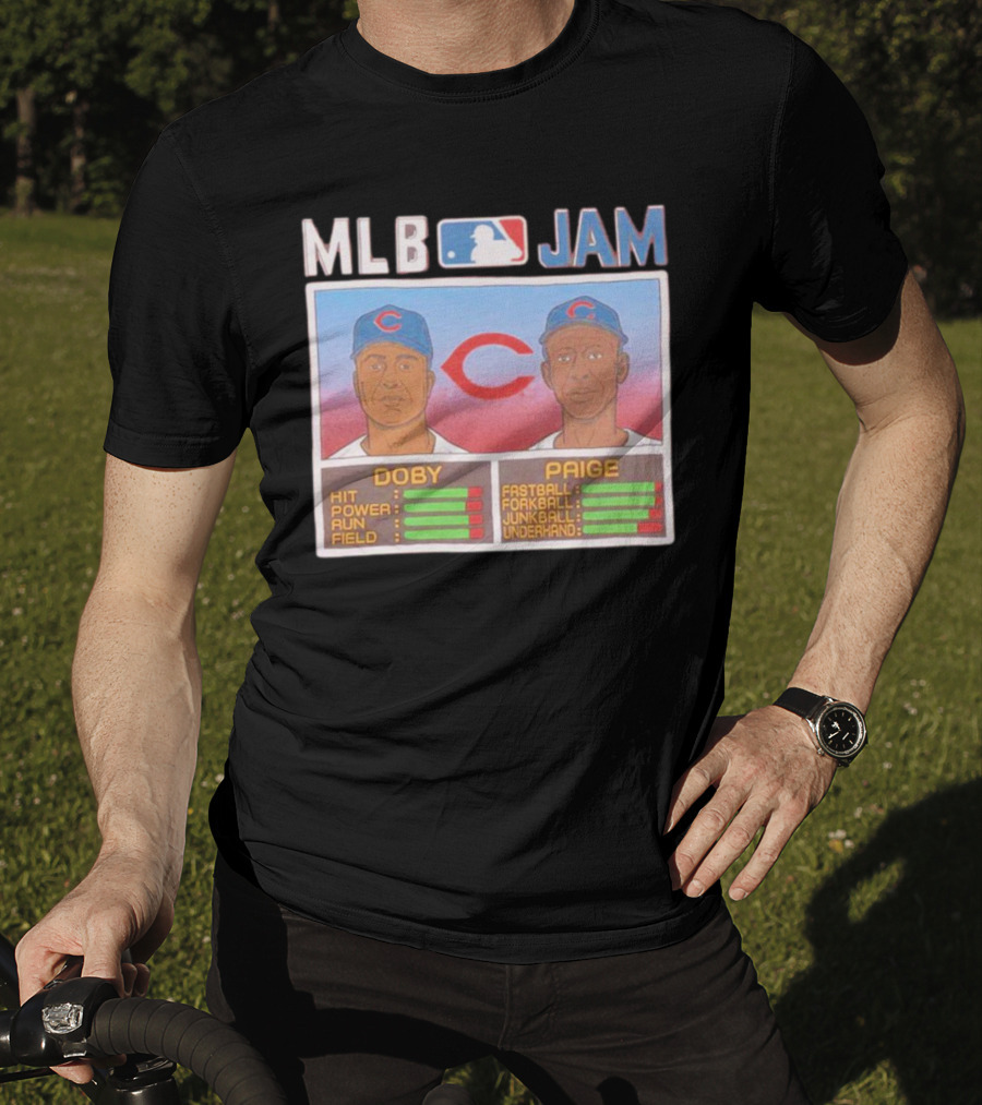 MLB Jam Cleveland Doby Paige Fastball Forkball Junkball Underhand T-Shirt