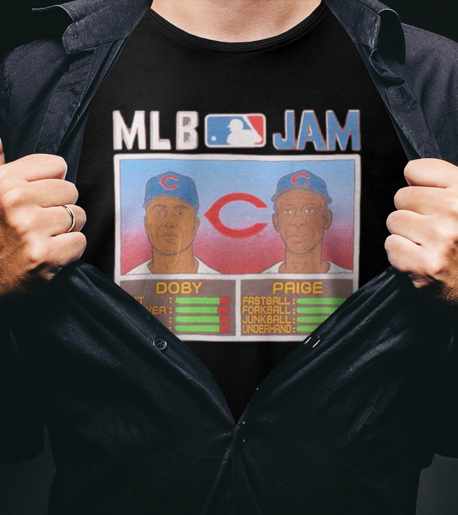 MLB Jam Cleveland Doby Paige Fastball Forkball Junkball Underhand T-Shirt