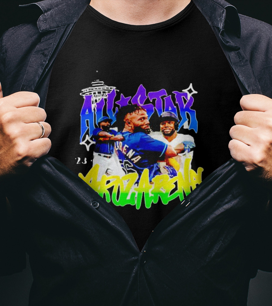 All-Star 23 Randy Arozarena Seattle Skyline Baseball T-Shirt