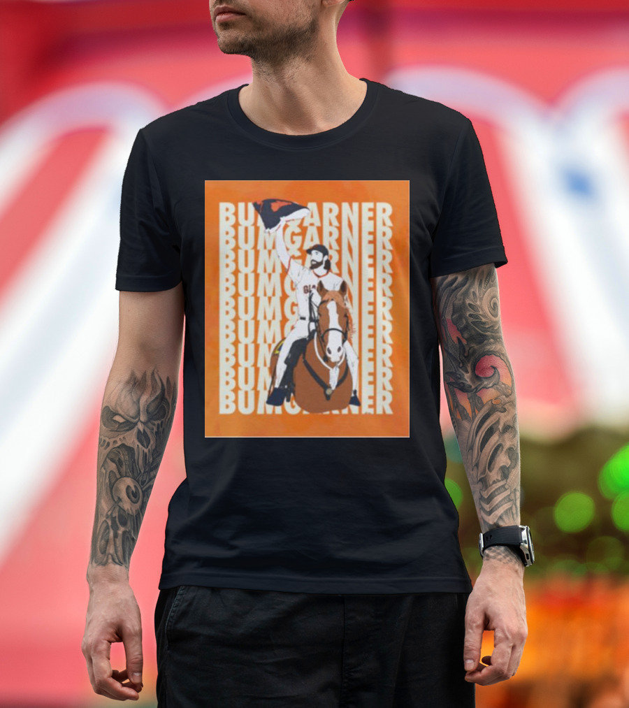 Bumgarner Riding Horse Giants Baseball Victory T-Shirt