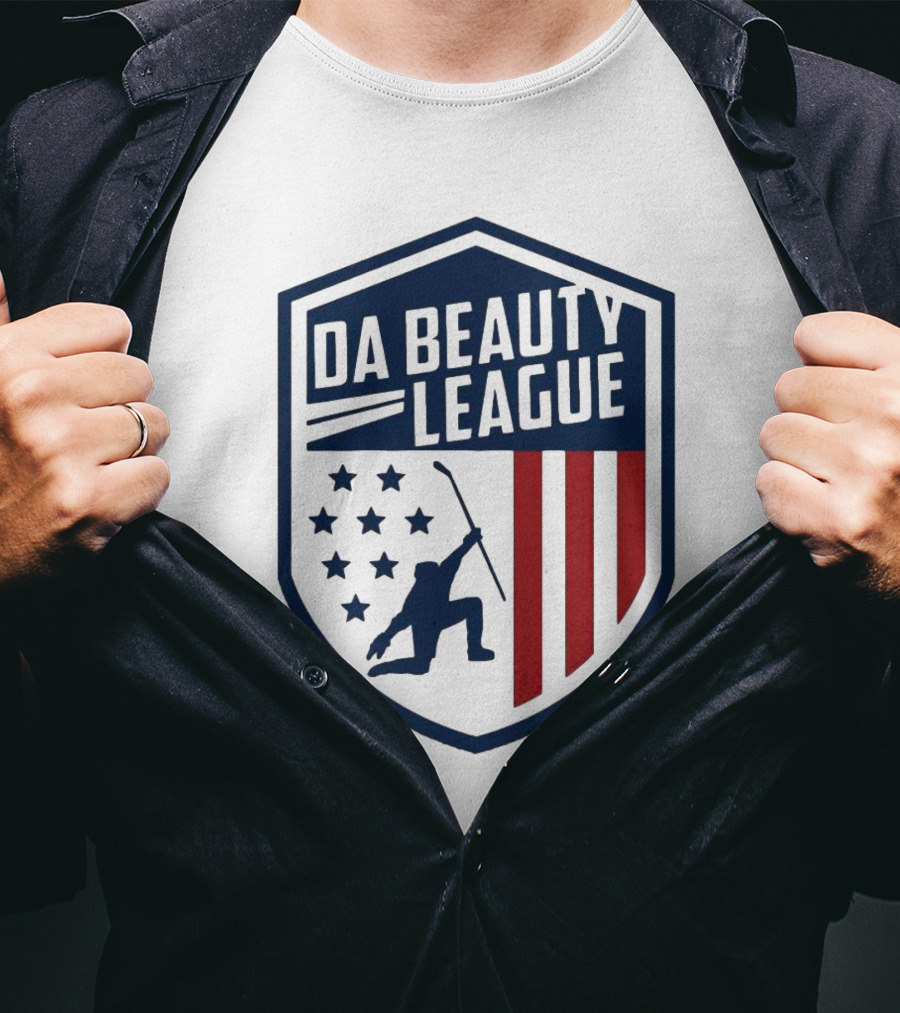 Happy Independence Day Da Beauty League Hockey Patriotic Shield T-Shirt
