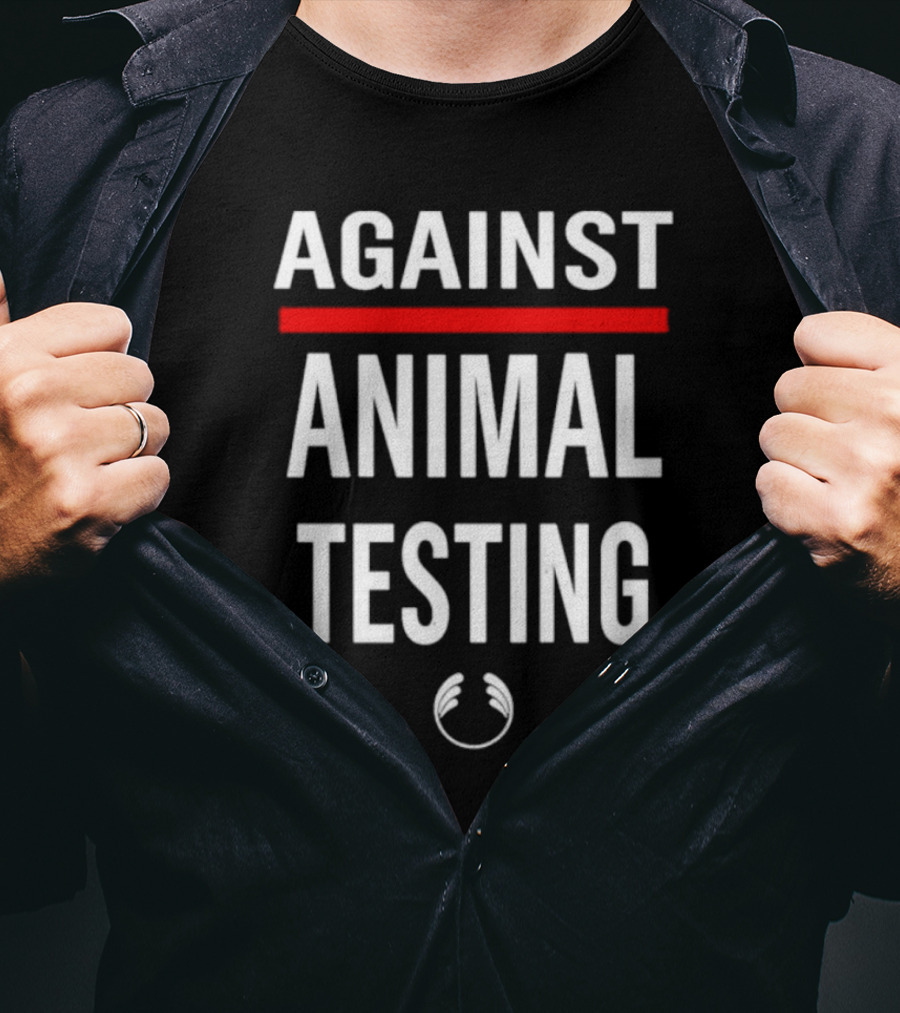 Hurley Bongiovi Against Animal Testing Bold Statement With Red Highlight And Curved T-Shirt