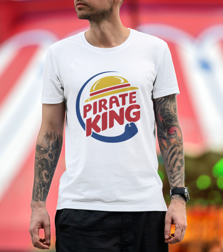 Pirate King Luffy Straw Hat One Piece Burger T-Shirt