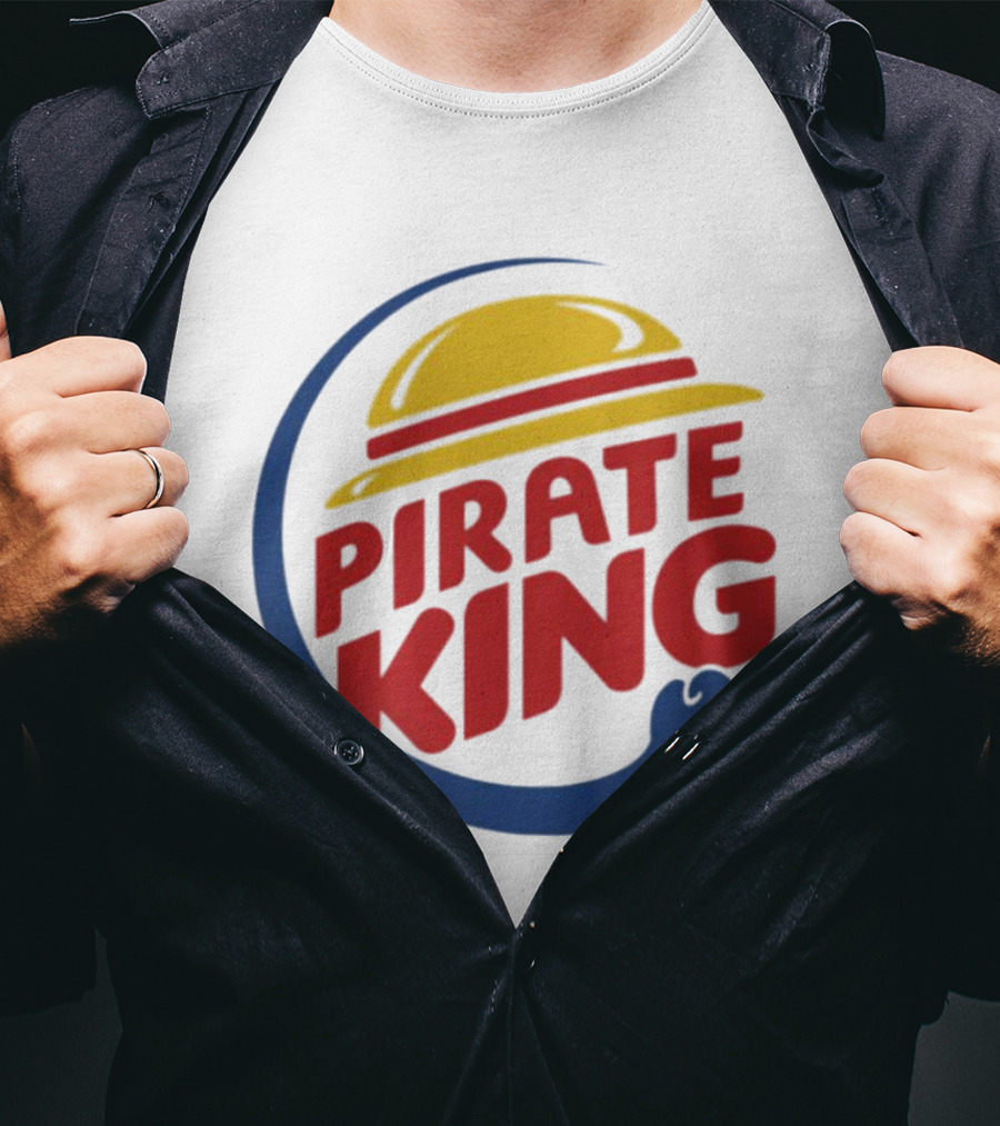 Pirate King Luffy Straw Hat One Piece Burger T-Shirt