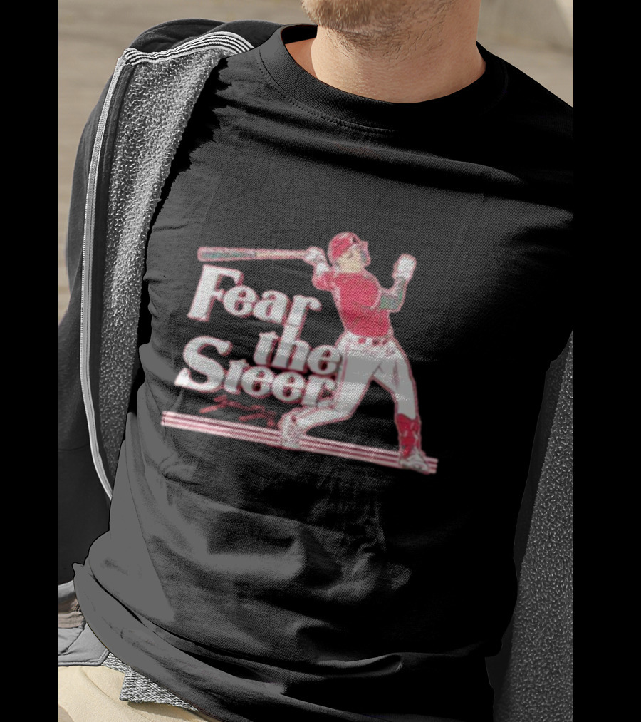 Spencer Steer Fear The Steer Signature Baseball Player T-Shirt