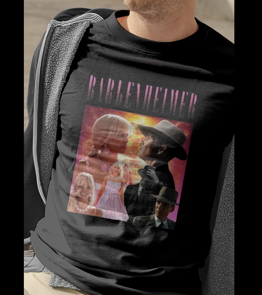 Barbenheimer Fusion Of Characters With Retro Style Elements T-Shirt