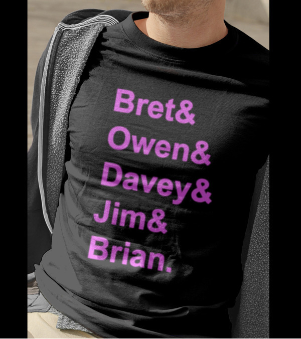 Bret Owen Davey Jim Brian Pink Text List T-Shirt