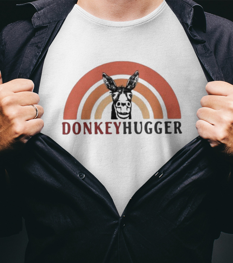 Donkey Hugger Retro Rainbow Arch T-Shirt