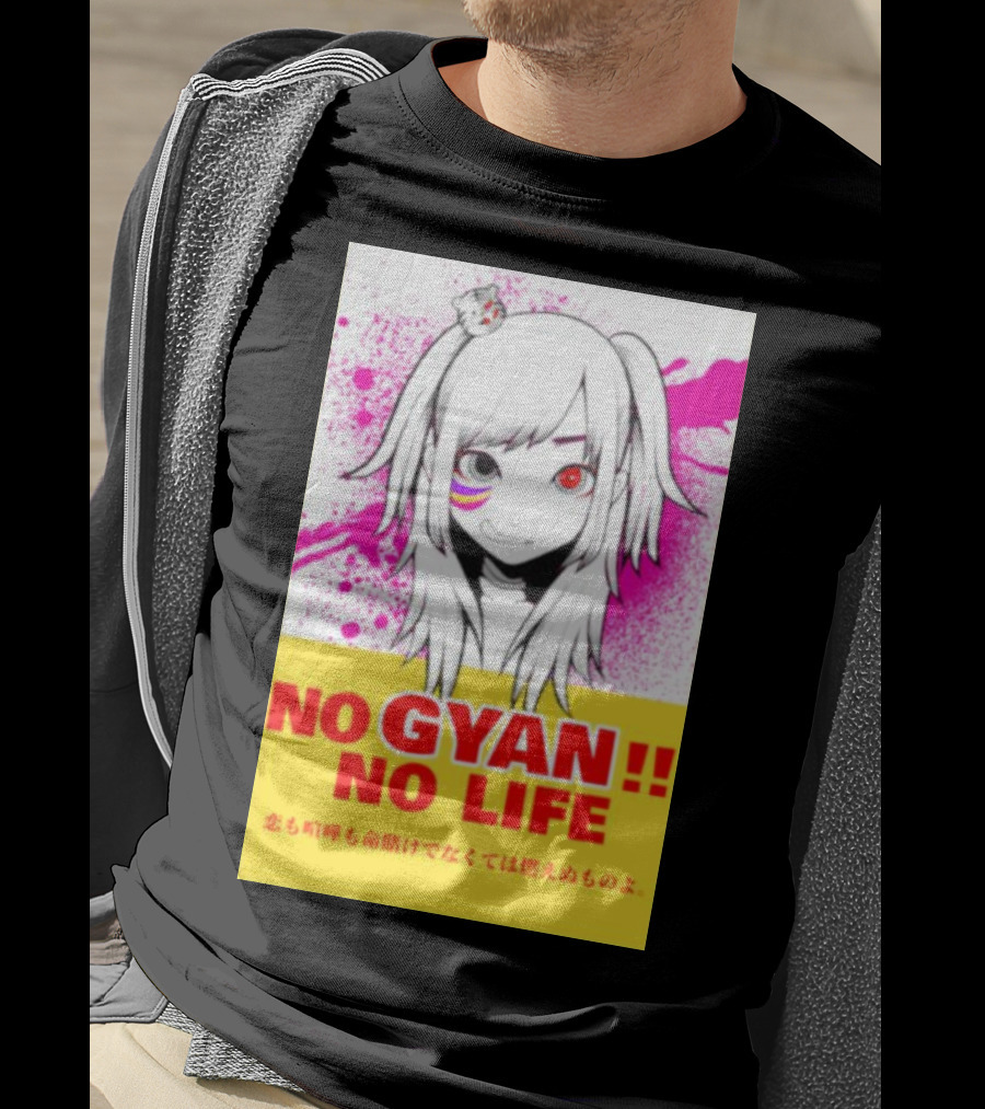 No Gyan No Life Manga Art With Cute Girl And Splatter Background T-Shirt