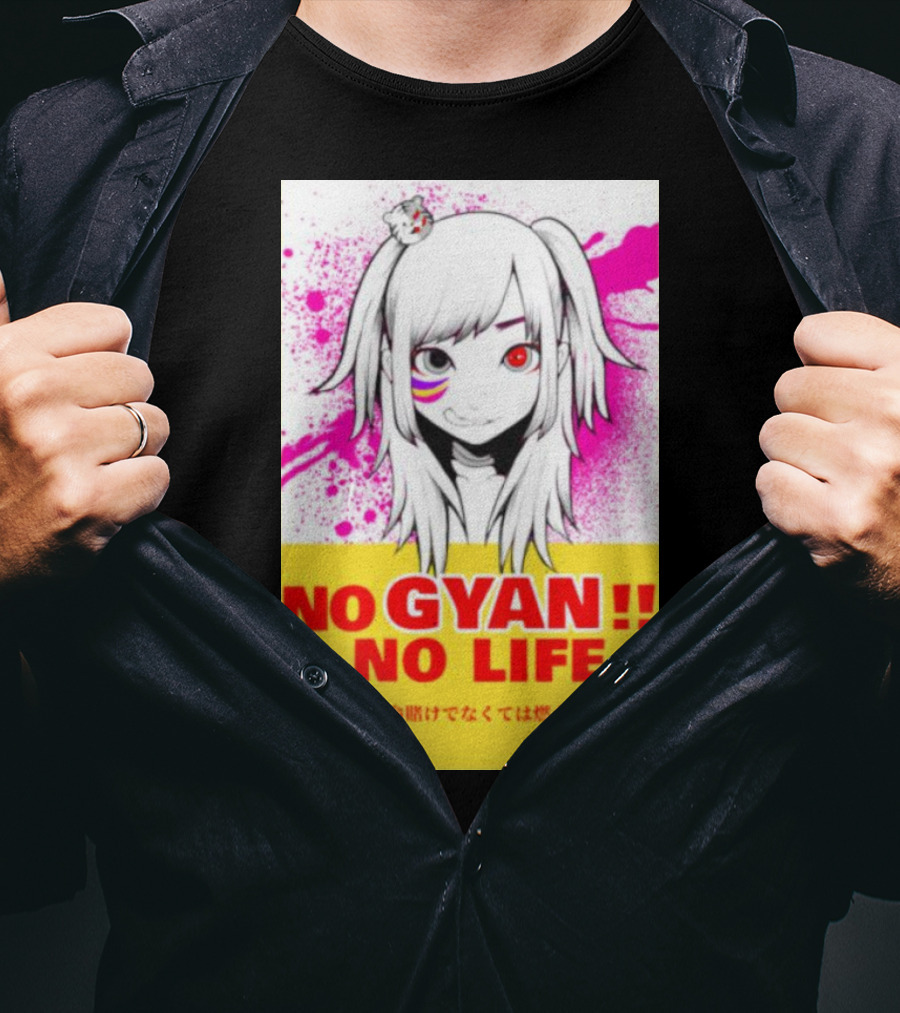 No Gyan No Life Manga Art With Cute Girl And Splatter Background T-Shirt