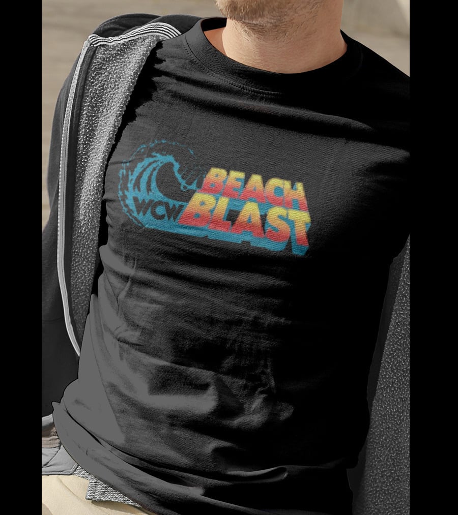 WCW Beach Blast Vintage Wrestling Event Logo Retro Wave T-Shirt