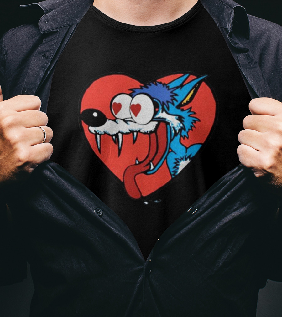 Wolf Heart Eyes Lizard Jesus T-Shirt