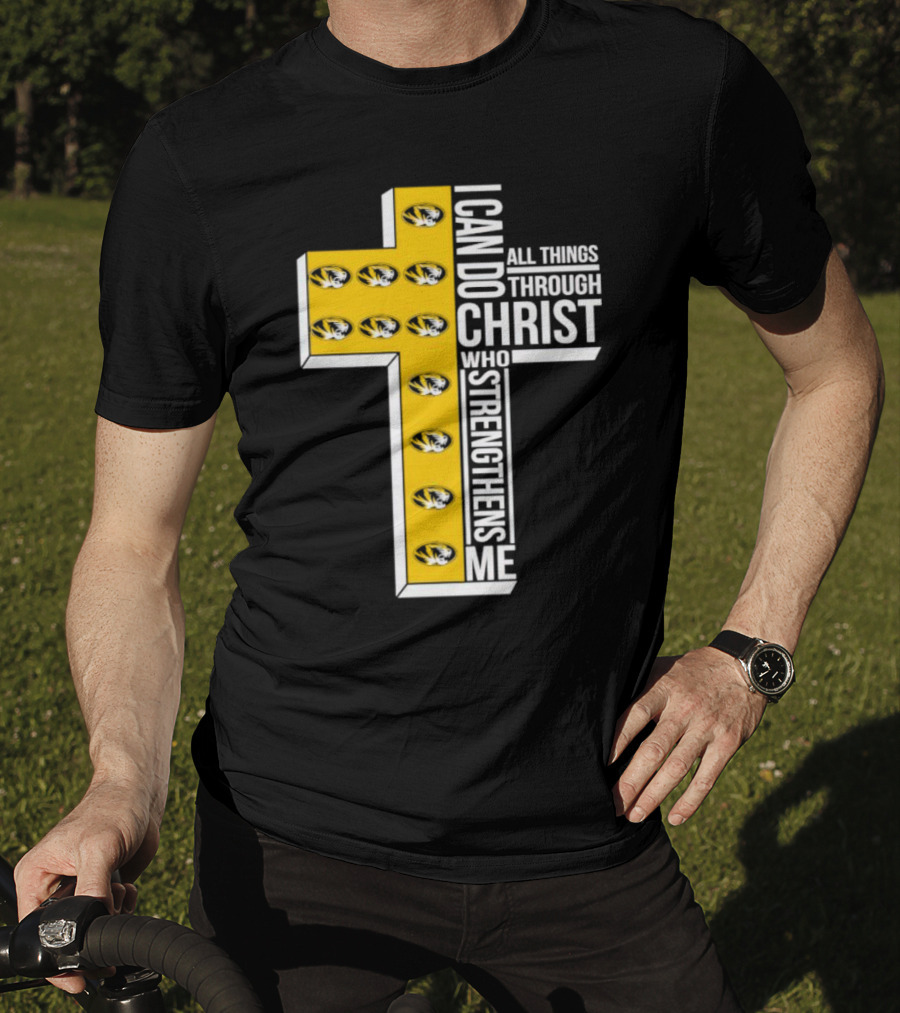 Missouri Tigers I Can Do All Things Through Christ Who Strengthens Me Cross T-Shirt
